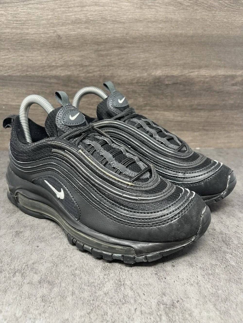 Nike Air Max 97 Black Sneakers Kids Size 4.5Y GS Athletic Running Trainer